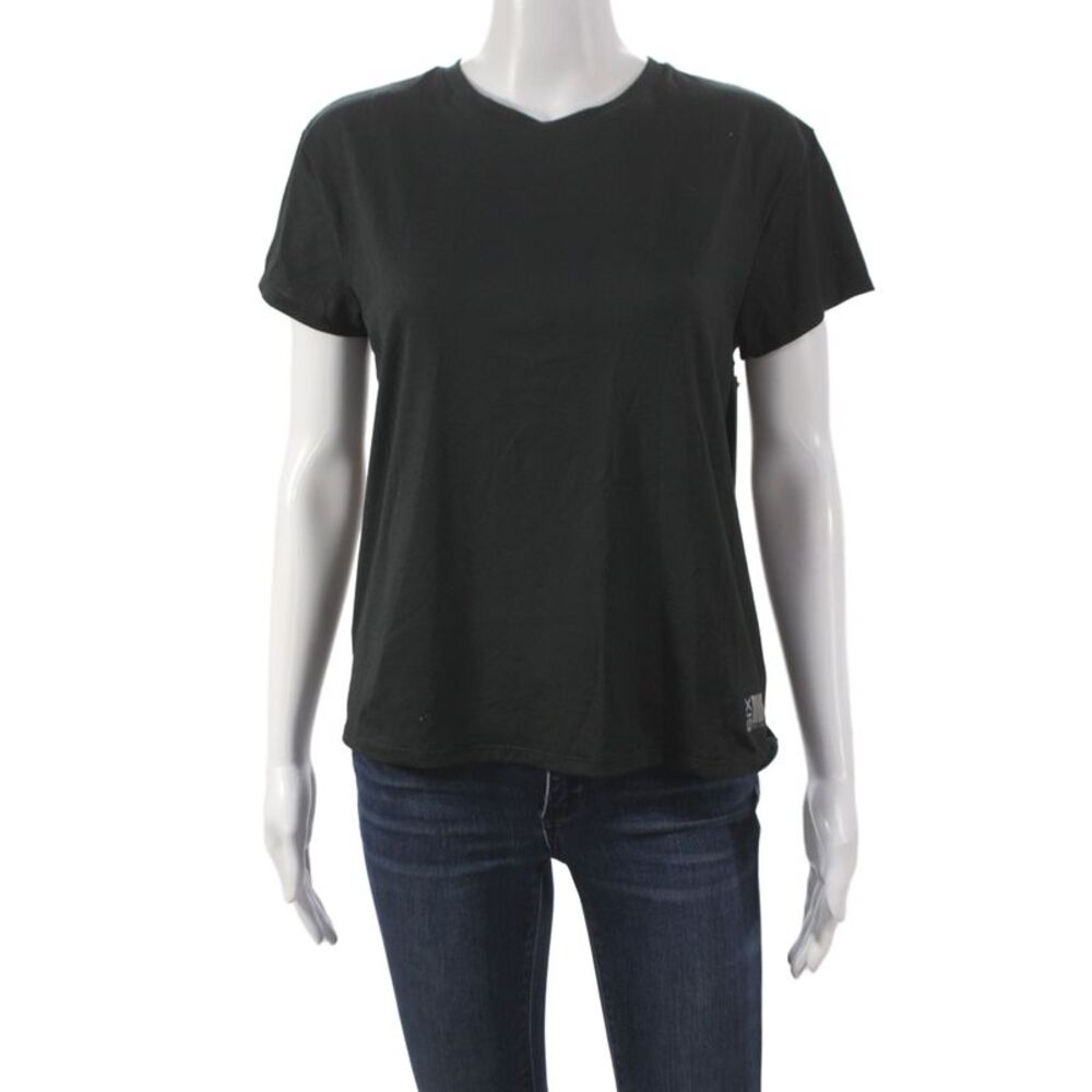 Ultracor Women Black Crew Neck Short Sleeve Basic T-Shirt Athleisure Size M